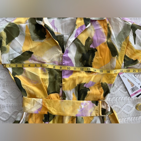 French Connection Multicolor Abstract Print Women's Shirt Dress Size Small - Picture 15 of 16